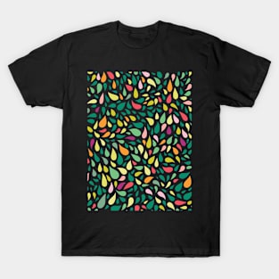 Colorful Abstract Little Drops Mosaic Art Style - Black T-Shirt